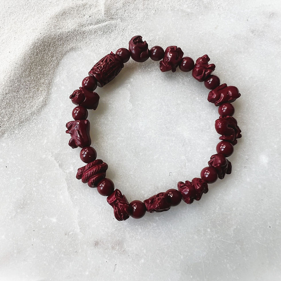 Thumbnail: Cinnabar Chinese Zodiac Bead Bracelet