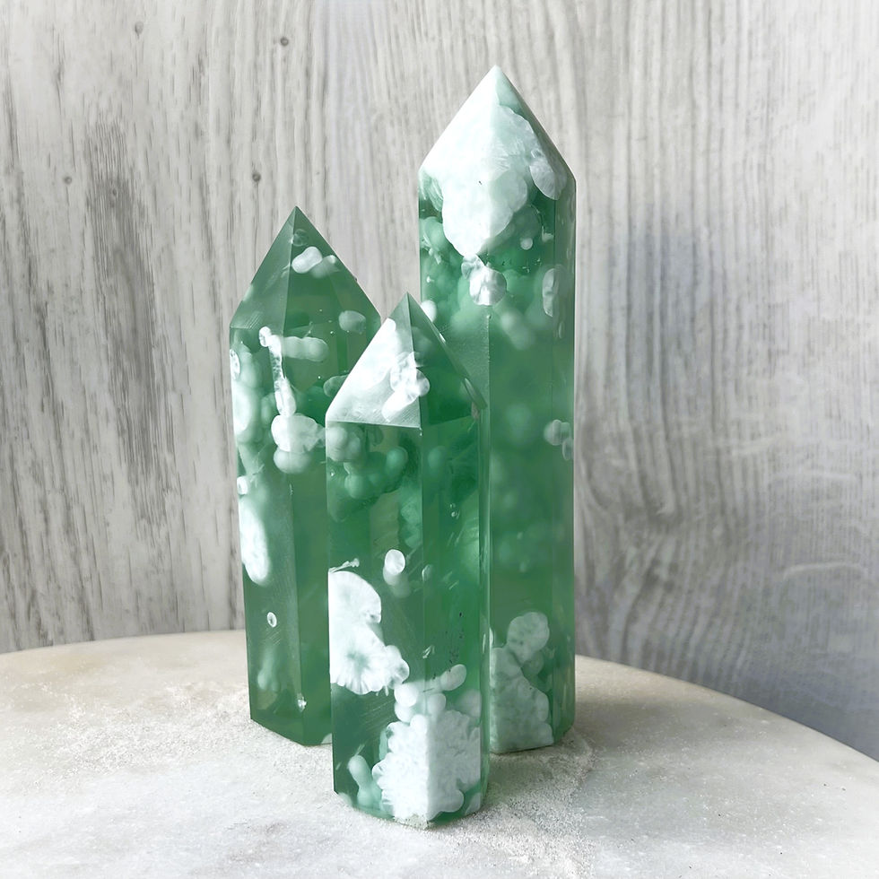 Thumbnail: Green Larimar Tower - Sea Blossom Glass