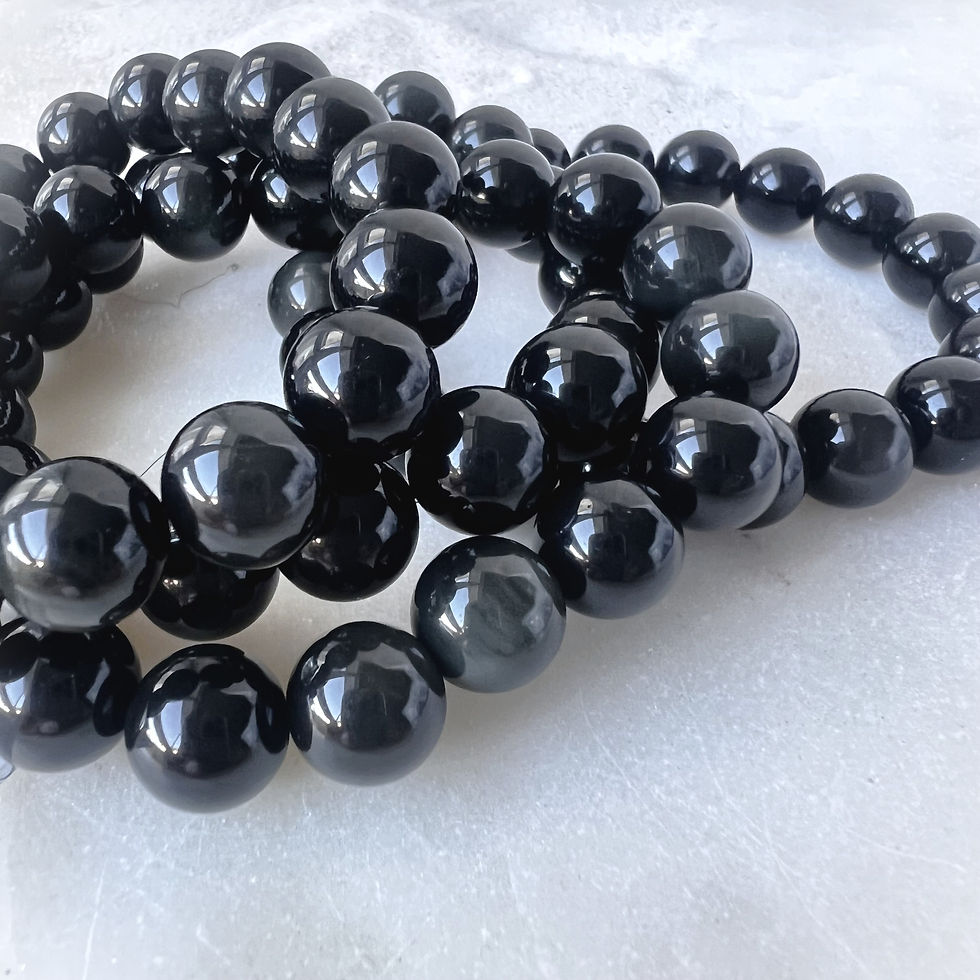 Thumbnail: Rainbow Obsidian Bead Bracelet