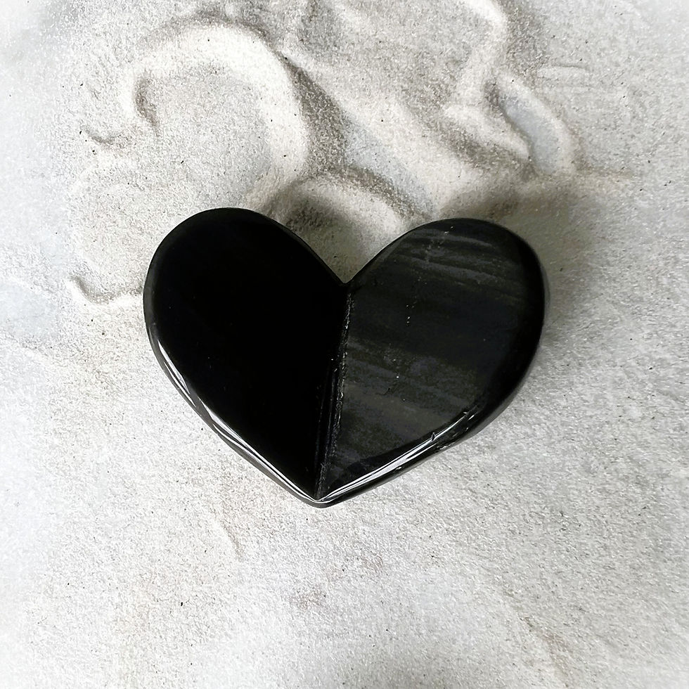 Thumbnail: Gold Sheen Obsidian Folded Heart Gua Sha