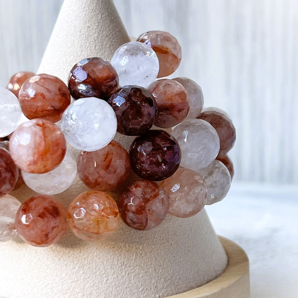 Thumbnail: Faceted Fire Quartz Large Format Bead Bracelet