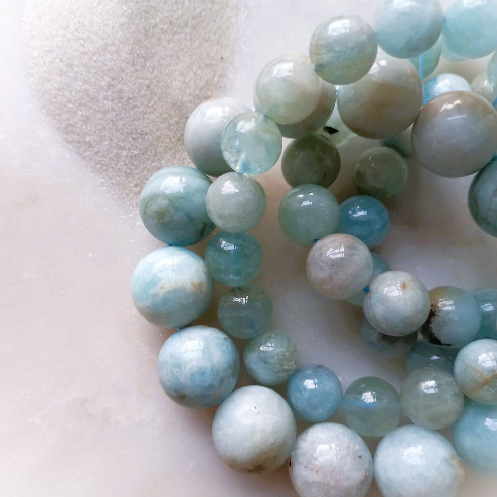 Aquamarine Bead Bracelet