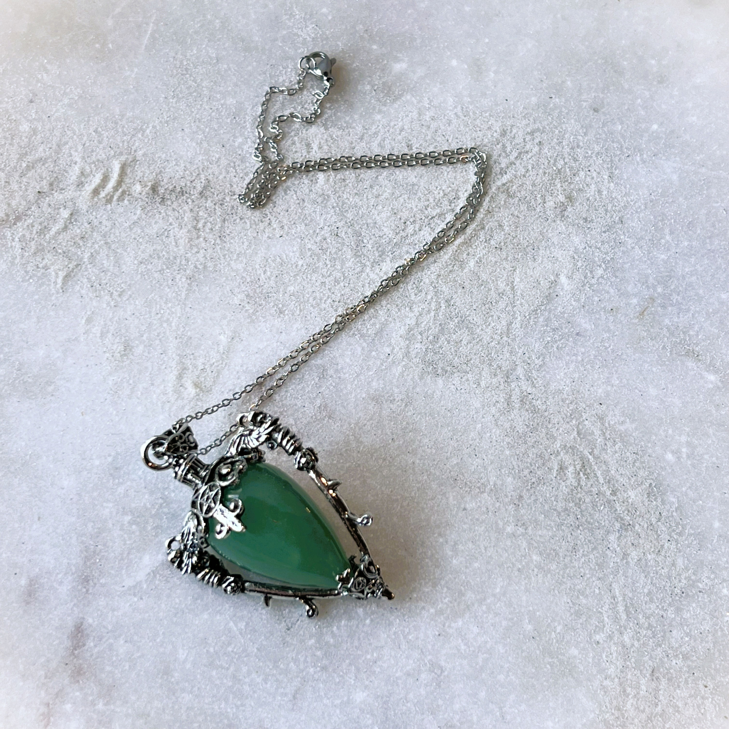 Ornate Green Aventurine Pendulum