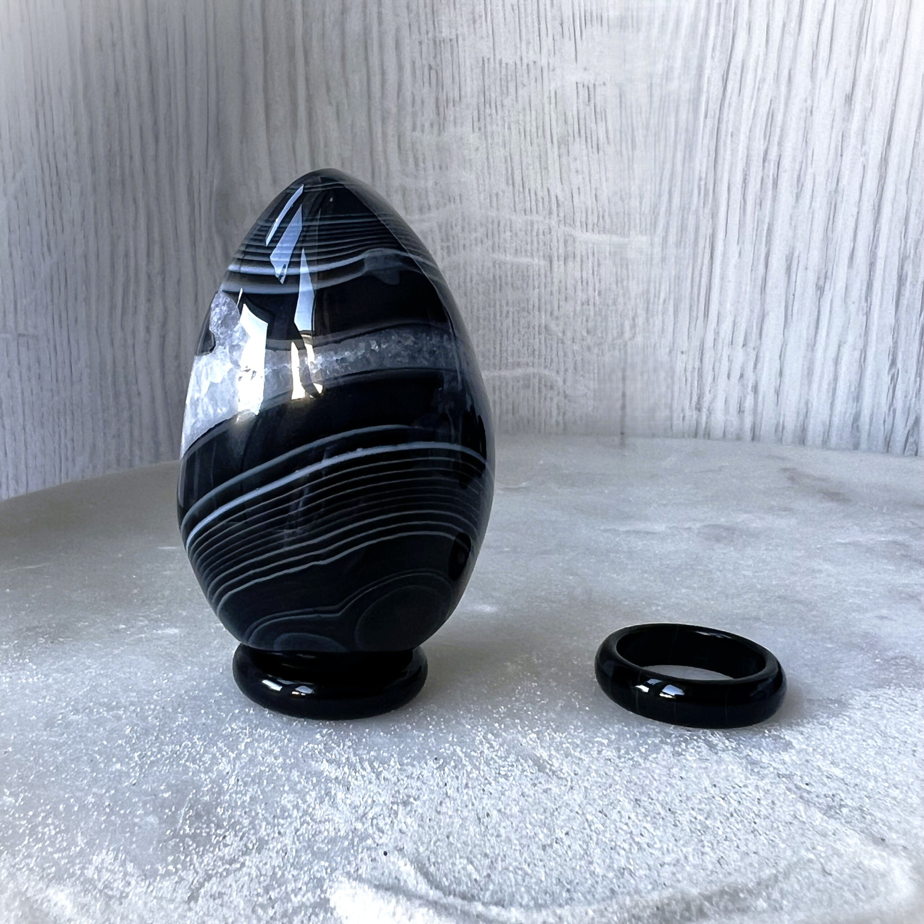 Black Lace Agate Egg
