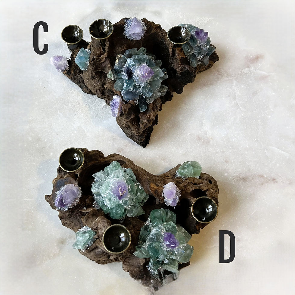 Thumbnail: Crystal Driftwood Sphere Holder - Triple