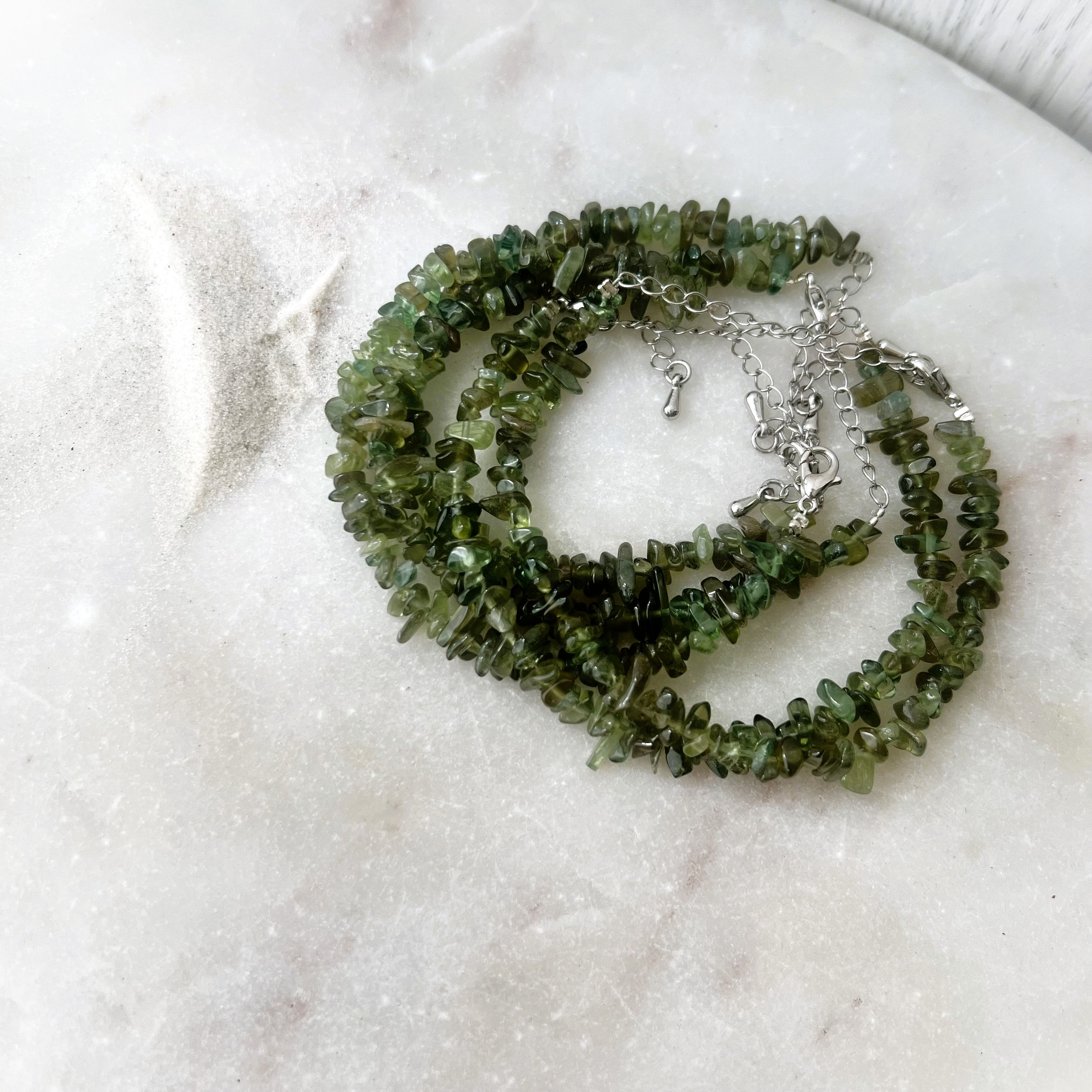 Green Kyanite Adjustable Chip Bracelet