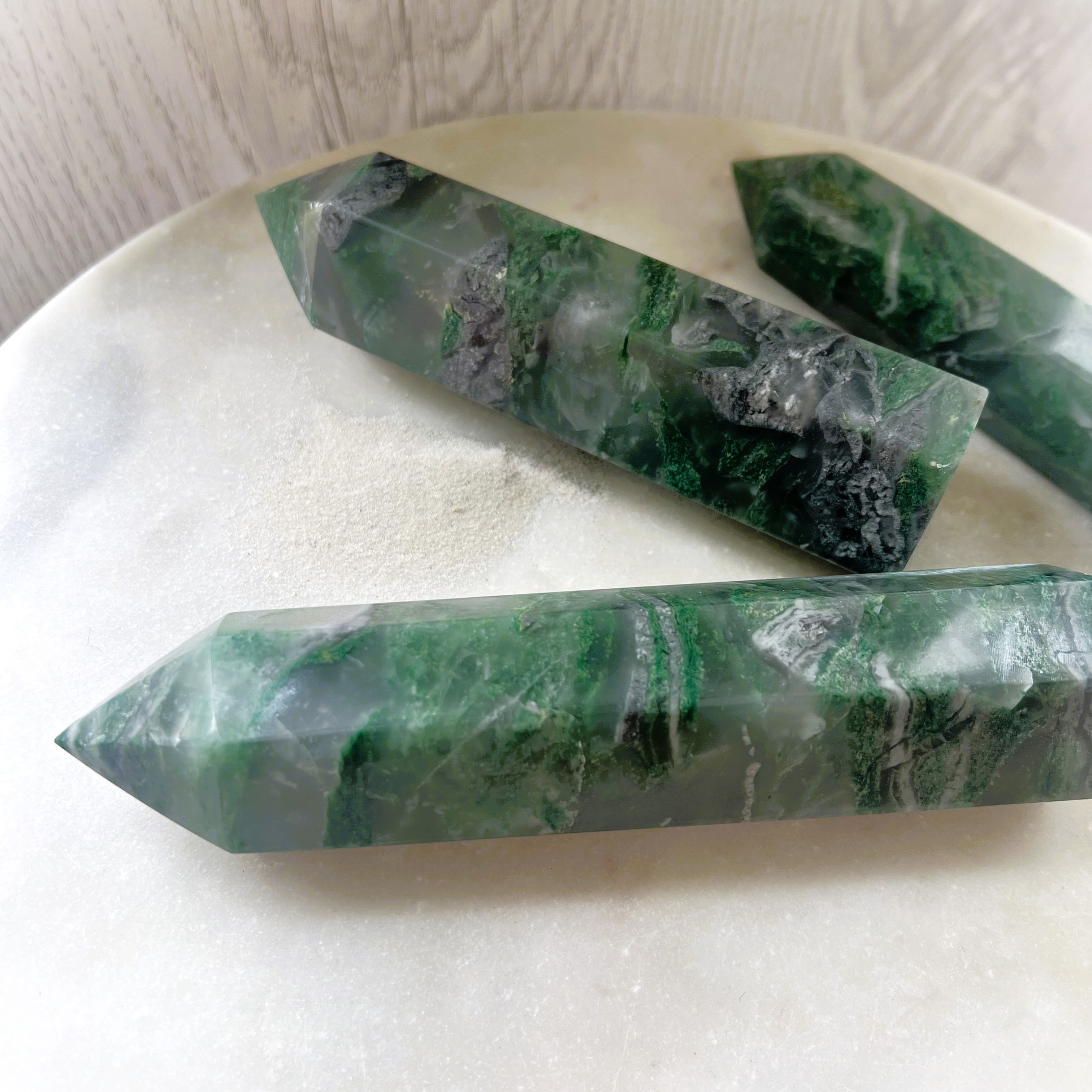 Green Moss Agate Tower - Africa