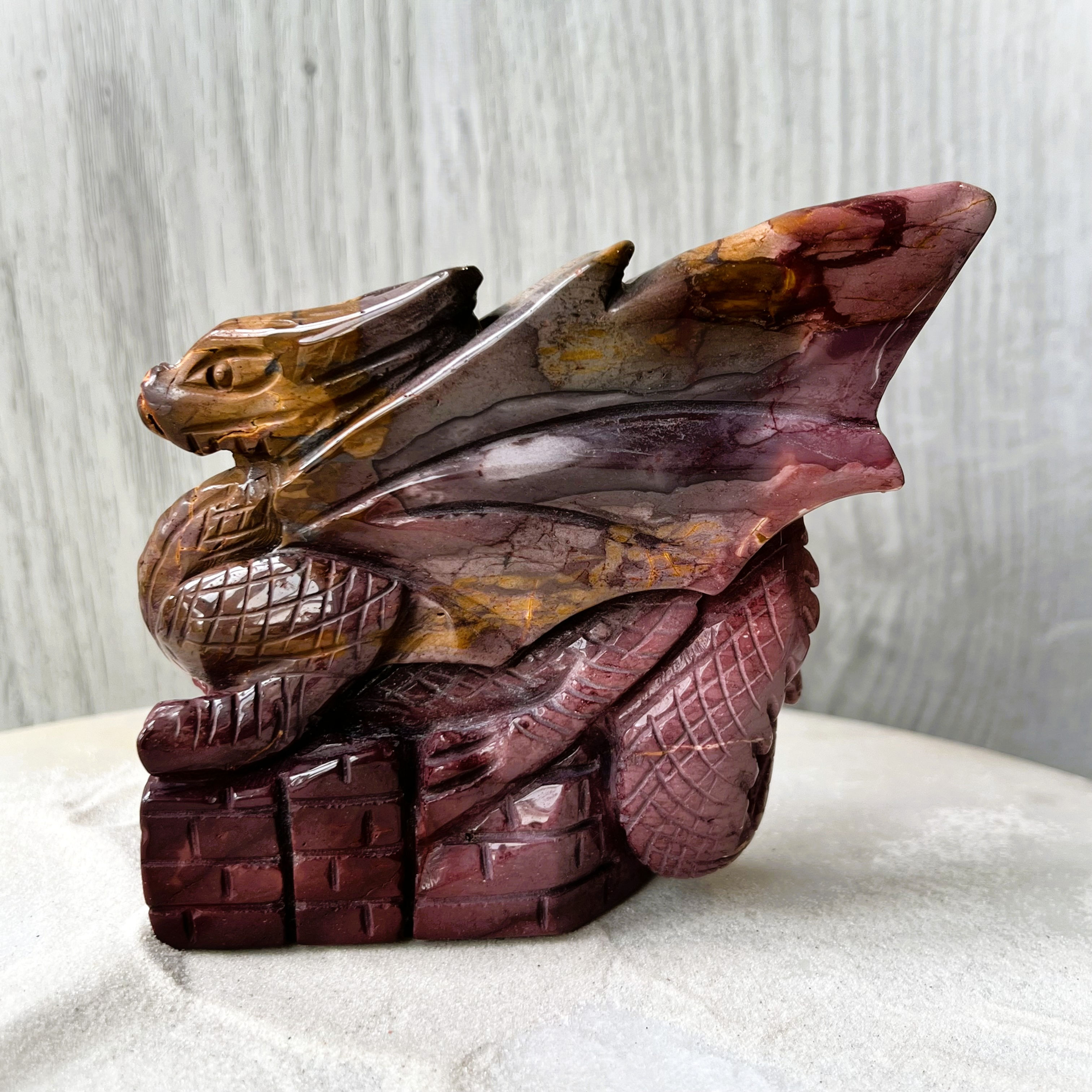 Pink Mookaite Winged Dragon