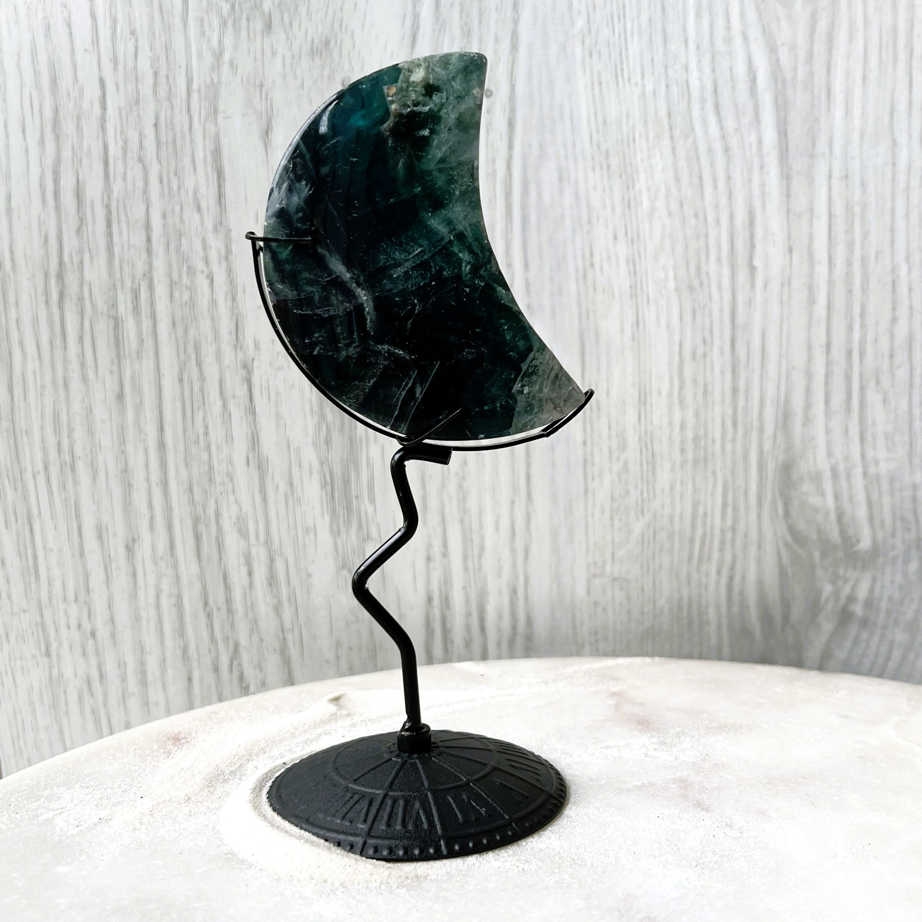 Black Rose Fluorite Moon