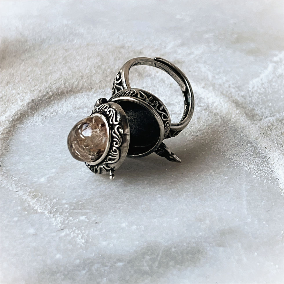 Thumbnail: Garden Quartz Locket Adjustable Ring