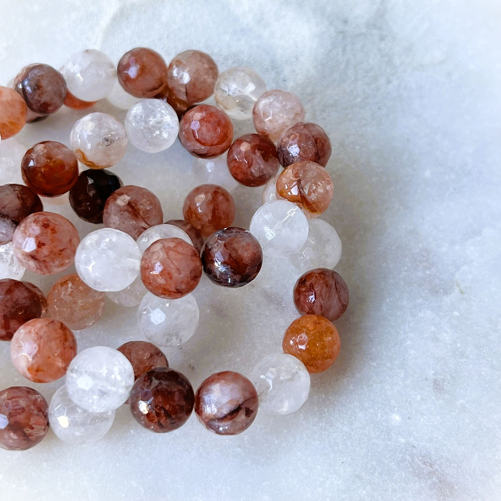 Thumbnail: Faceted Fire Quartz Large Format Bead Bracelet