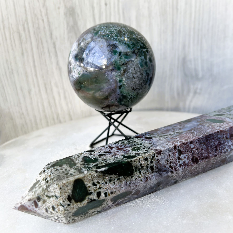 Thumbnail: Sea Jasper Sphere and Tower Bundle