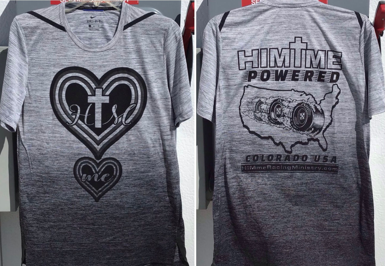 VTG Size Medium Nike Dri-Fit Black/Grey HIM-me Racing Great Commission Shirt