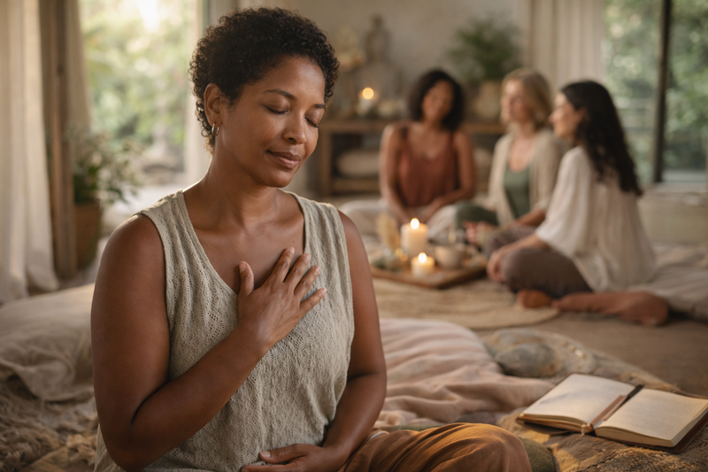 Alliance est un espace où l’on revient à soi.
Un accompagnement où le corps peut se déposer,
l’esprit s’apaiser,
et la transformation émerger naturellement,
soutenue par la présence bienveillante du groupe.