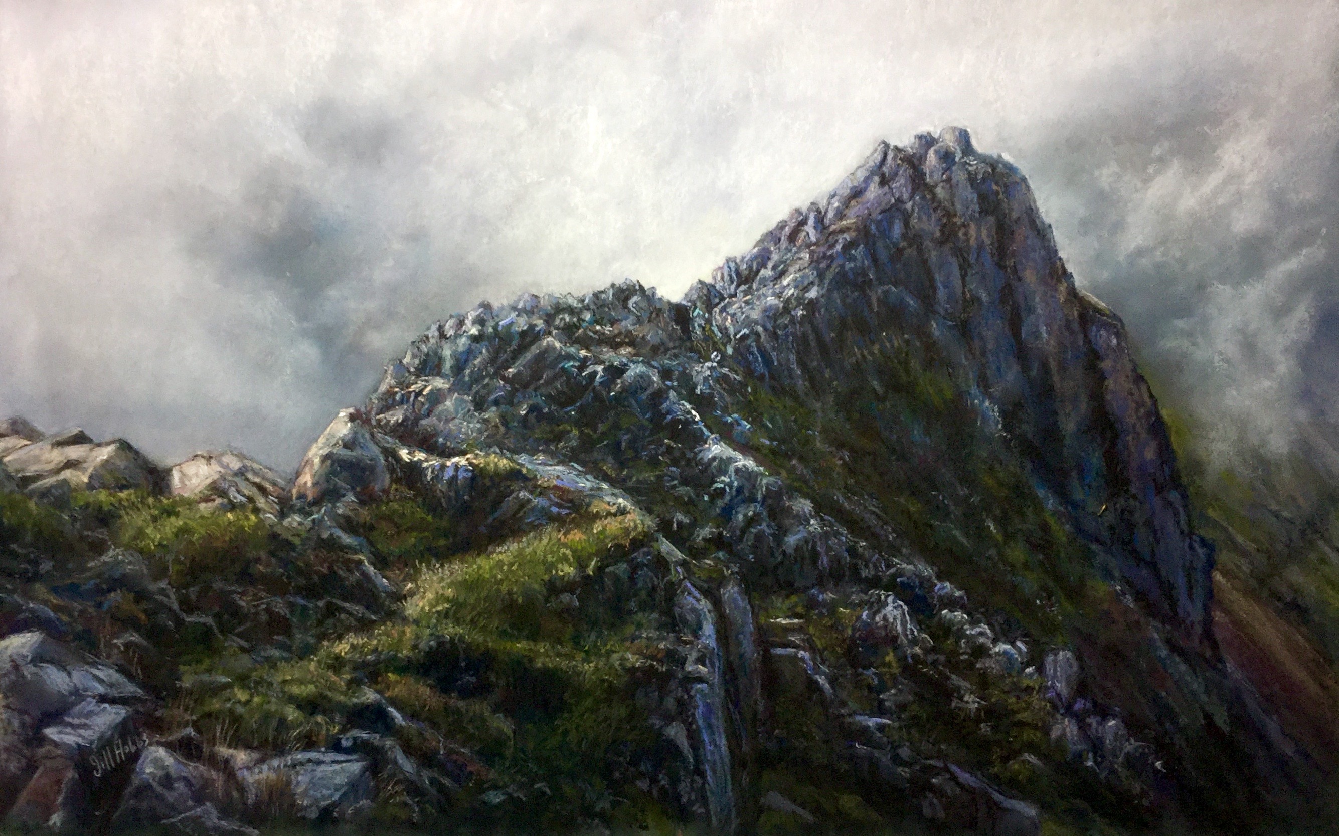 Crib Goch, Snowdonia. Framed 70x96 cm