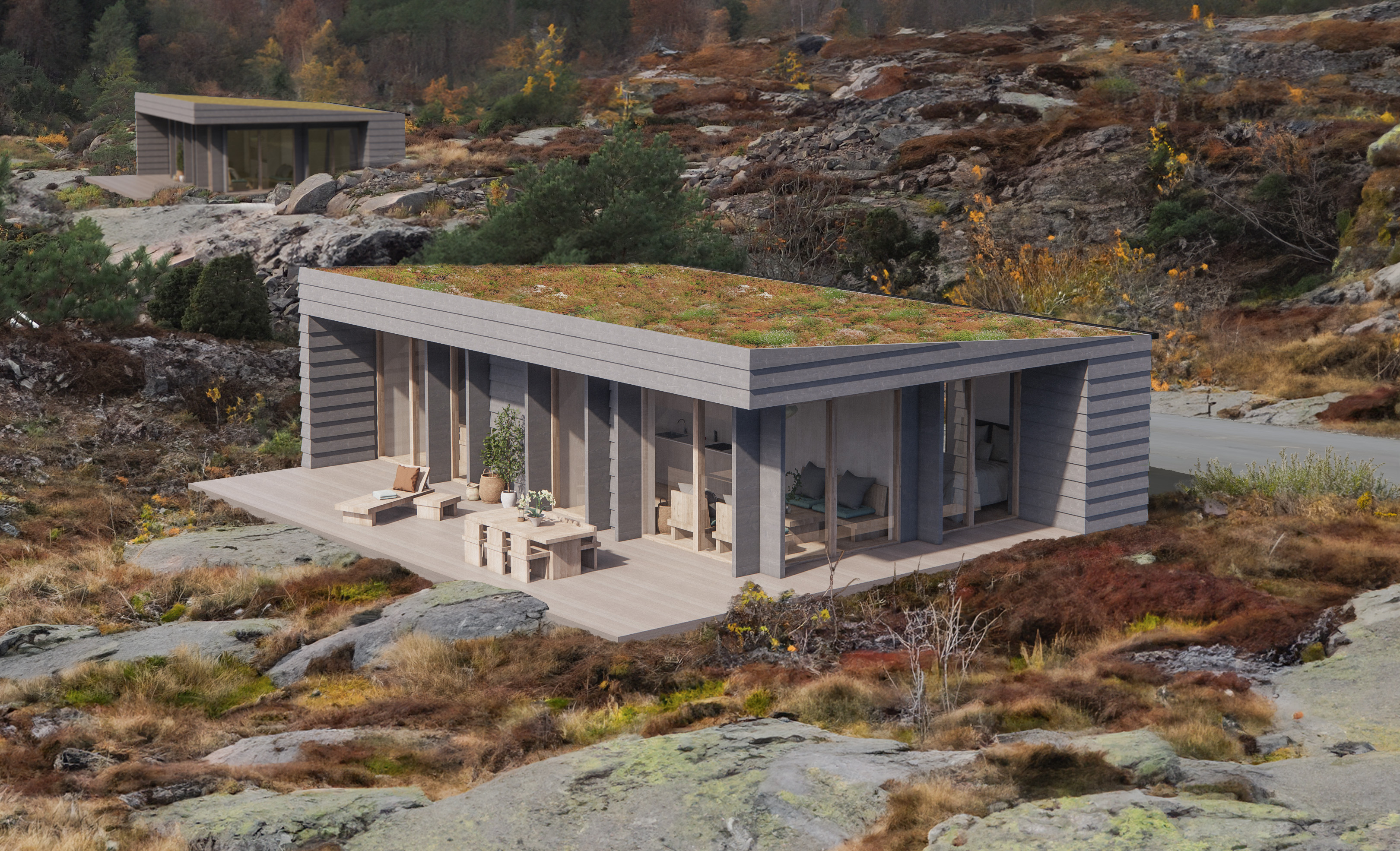 Konceptillustration 1 – Fjällbacka, Werner Arkitekter