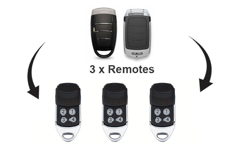 3 x Jaytech Garage Door Remote With Cover