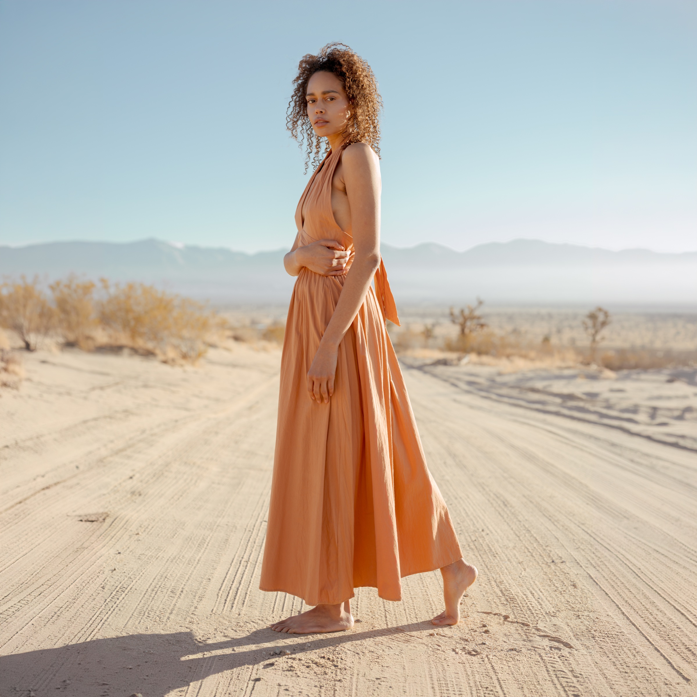 Jean portrait on a desert road