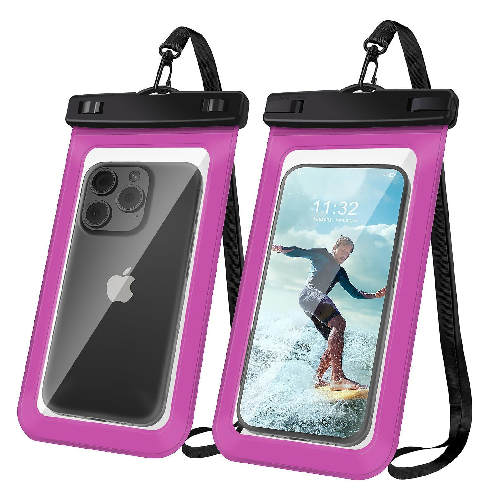 Woyinger Universal Waterproof Phone Pouch Compatible for iPhone 15 14 13 12 Pro