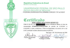 Certificado Residência Médica Otorrinolaringologia Eduardo Macoto Kosugi