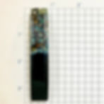 Medium sized hairclip, split black and mixed aqua, sage, amber flecks