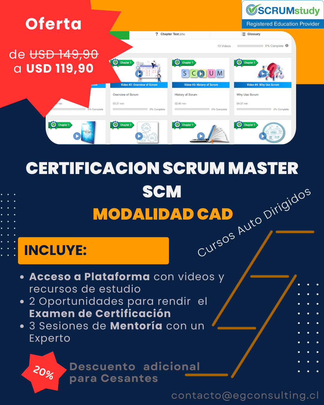 Certificación Scrum Master modalidad CAD