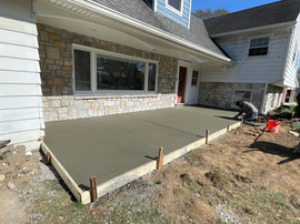 Finished broom concrete Patio 