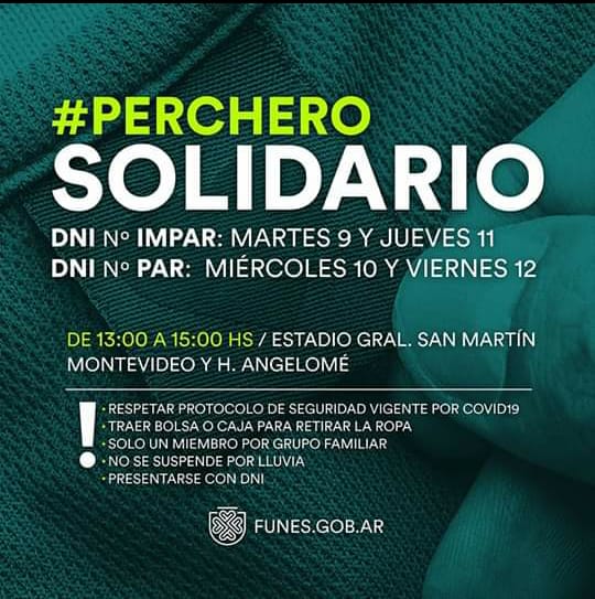 Funes: hoy comenzó el "Perchero Solidario" y fue un éxito