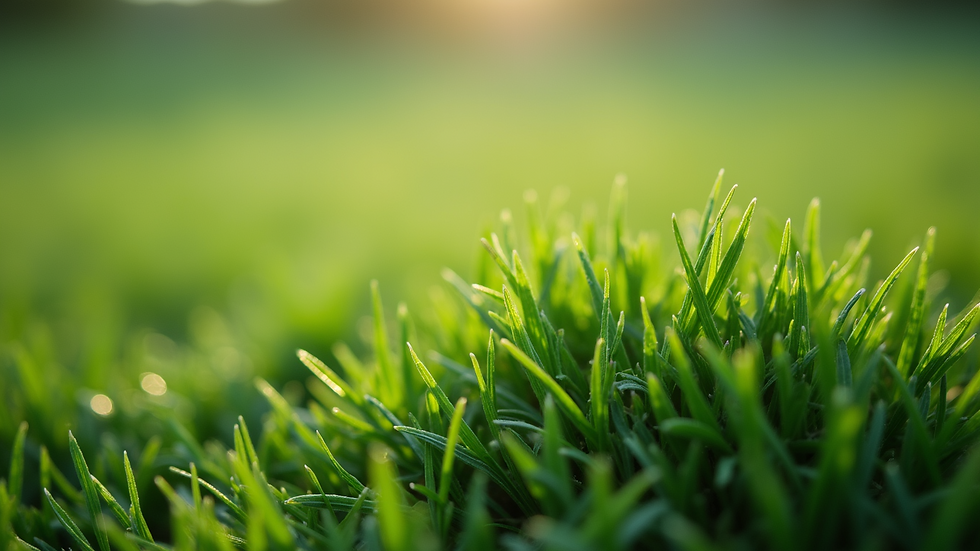 Close-up view of synthetic grass fibers with infill material