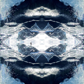 Ocean surf, Hawaii, black, white, blue mandala