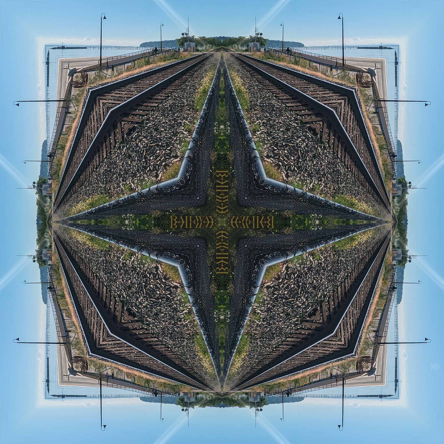 Photographic mandala of Whiterock railway