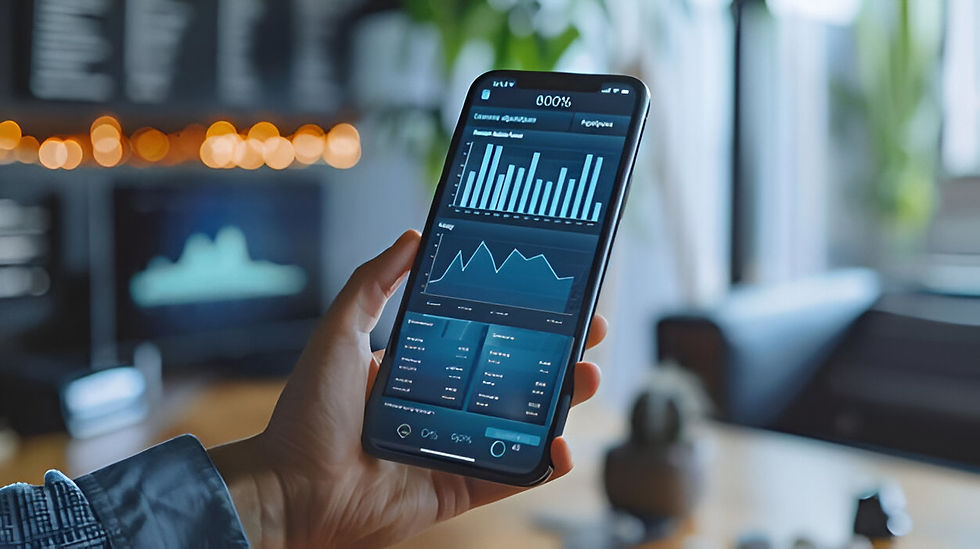 hand-holding-smartphone-with-financial-data-graph-screen-modern-workspace-background-conce