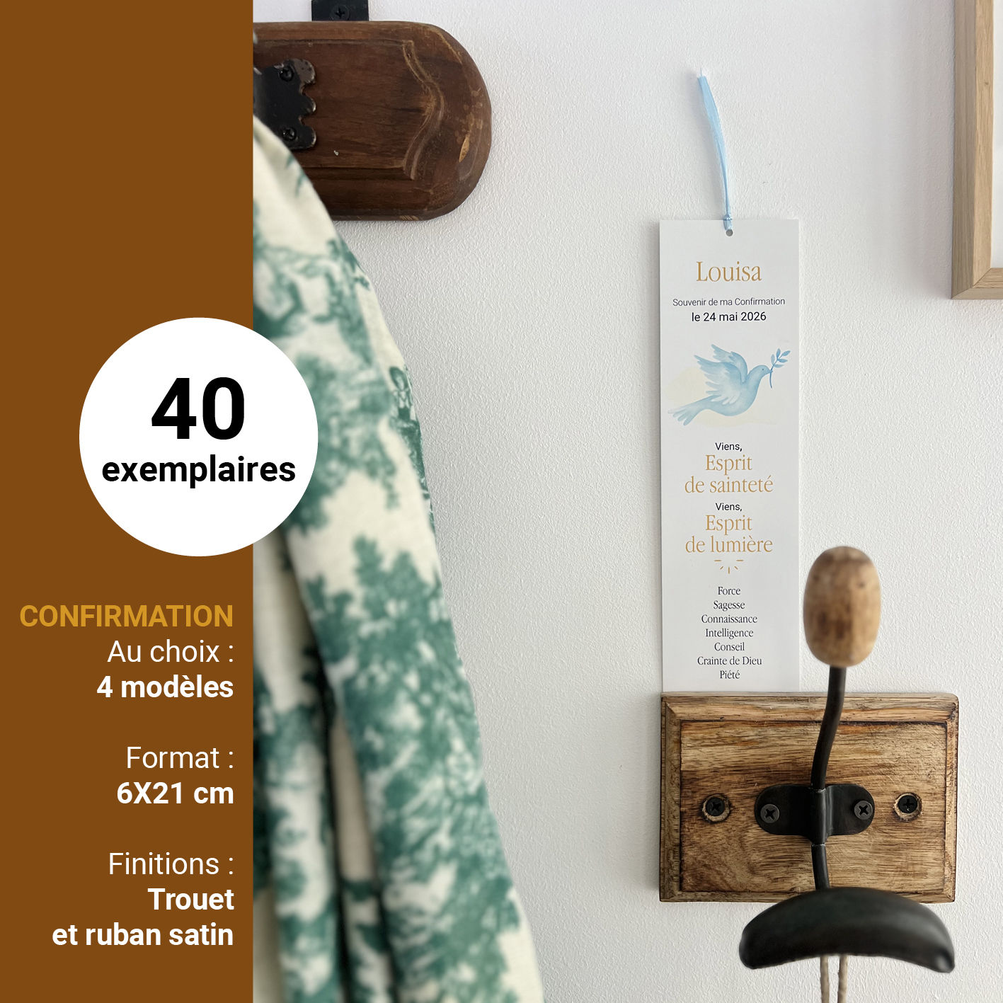 Signet Personnalisable Confirmation avec RUBAN (lot de 40)