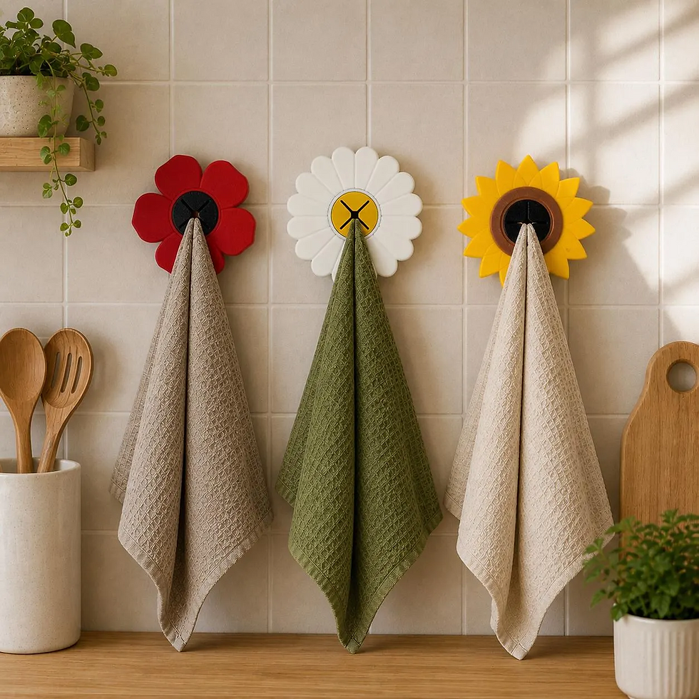 Thumbnail: 1. Decoratieve bloemen handdoekhouders voor het ophangen van keukenhanddoeken en theedoeken