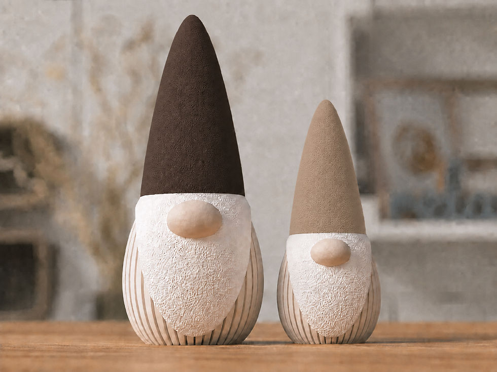 Thumbnail: Set van 2 Decoratieve Herfstkabouters – Japandi Herfstdecoratie