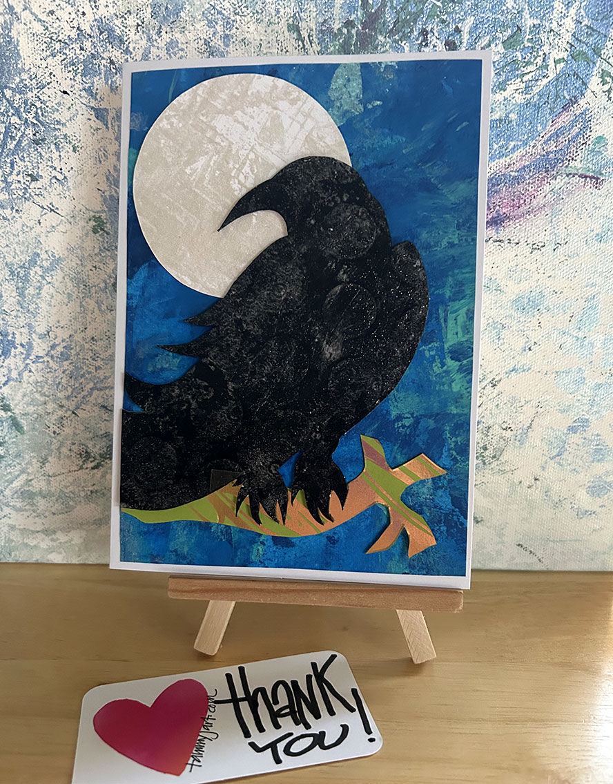 Full moon crow 2 card