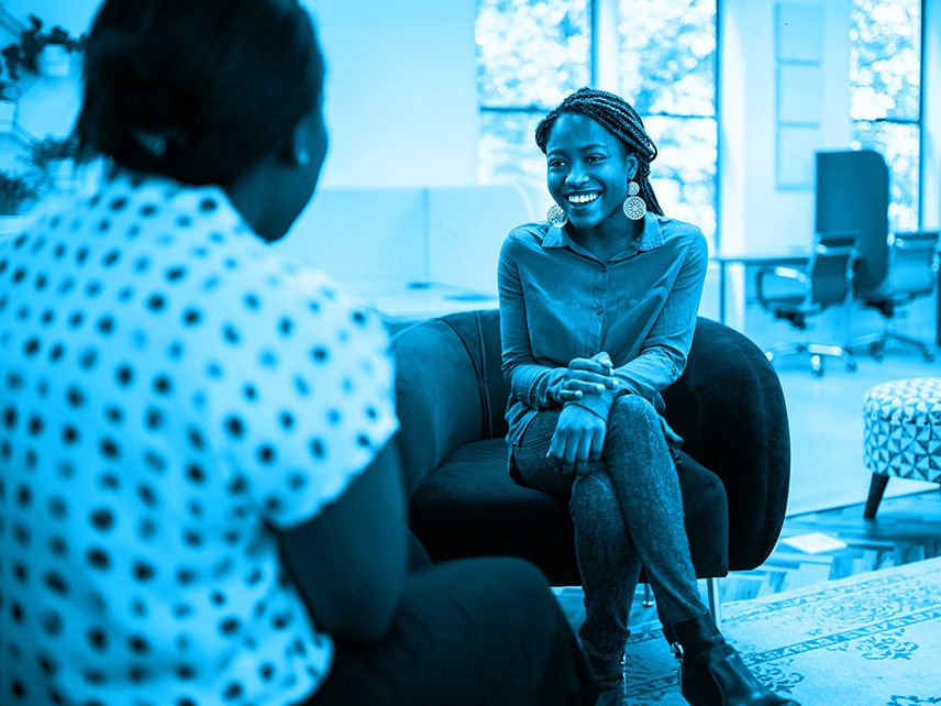 A third-party consultant is conducting a perception study interview with an AEC client.