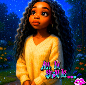 a woman kneeling in her garden praying, while the first snow appears and begins to fall