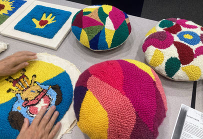 Colorful punch needle artwork