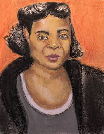 Pastel portrait of a Black woman