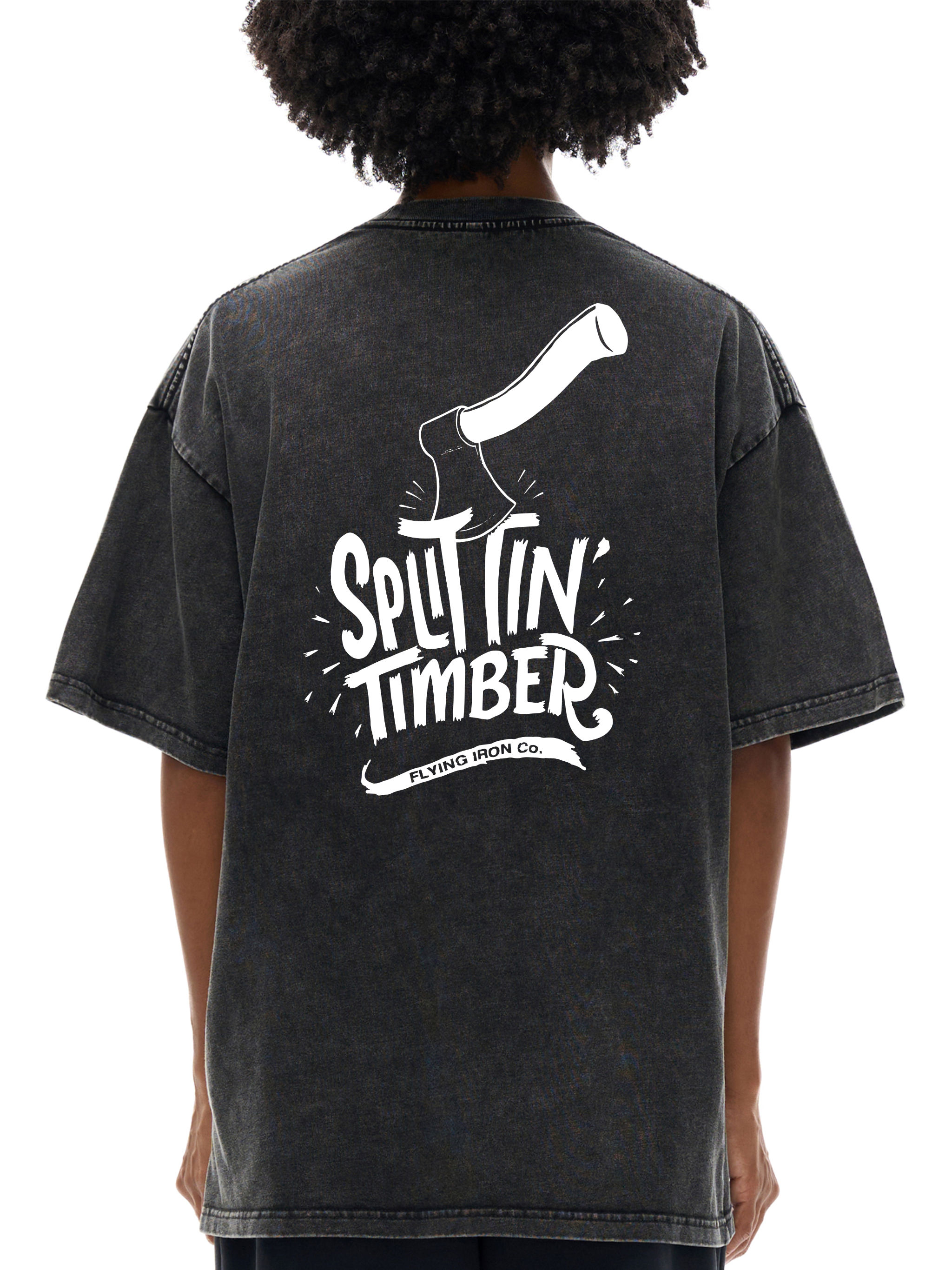 Splittin' Timber - Snow Washed Oversized Cotton Tee
