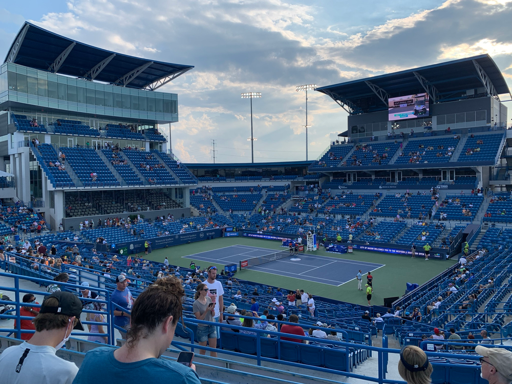 Center court view of the main stadium at the Cincinnati Open