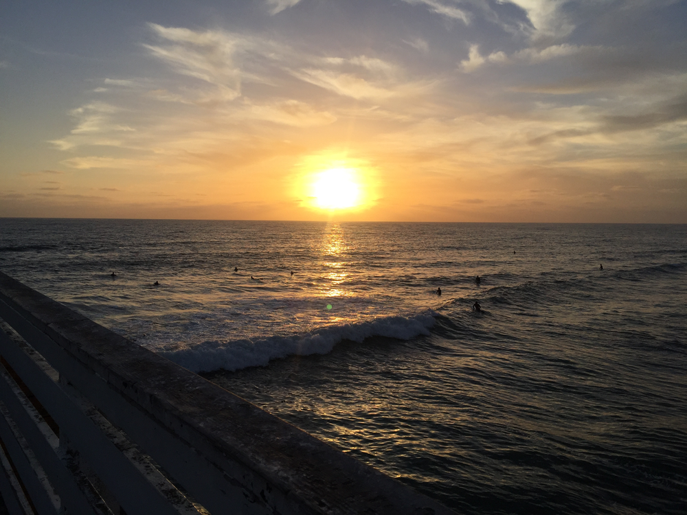 View of sunset at Pacific Beach, San Diego