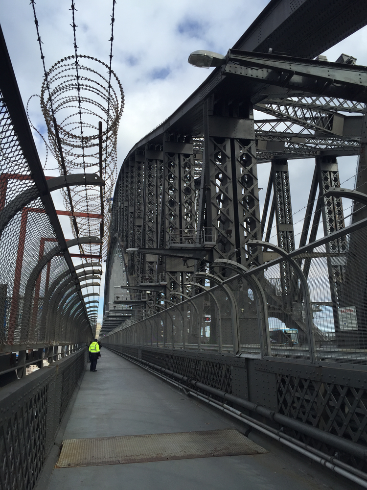 Walking along the Sydney Harbour Bridge