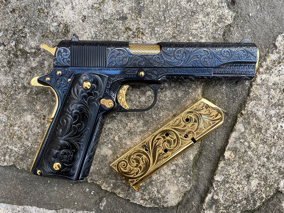Thumbnail: Royal Blue/ Gold Colt 1911