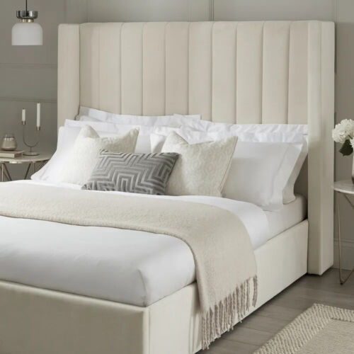 Thumbnail: Elegance plush cream bed frame