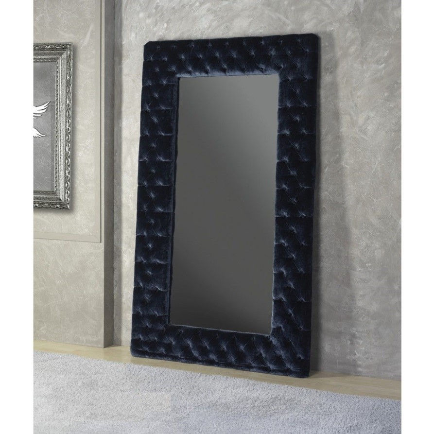 Thumbnail: Upholstered chesterfield velvet frame mirror