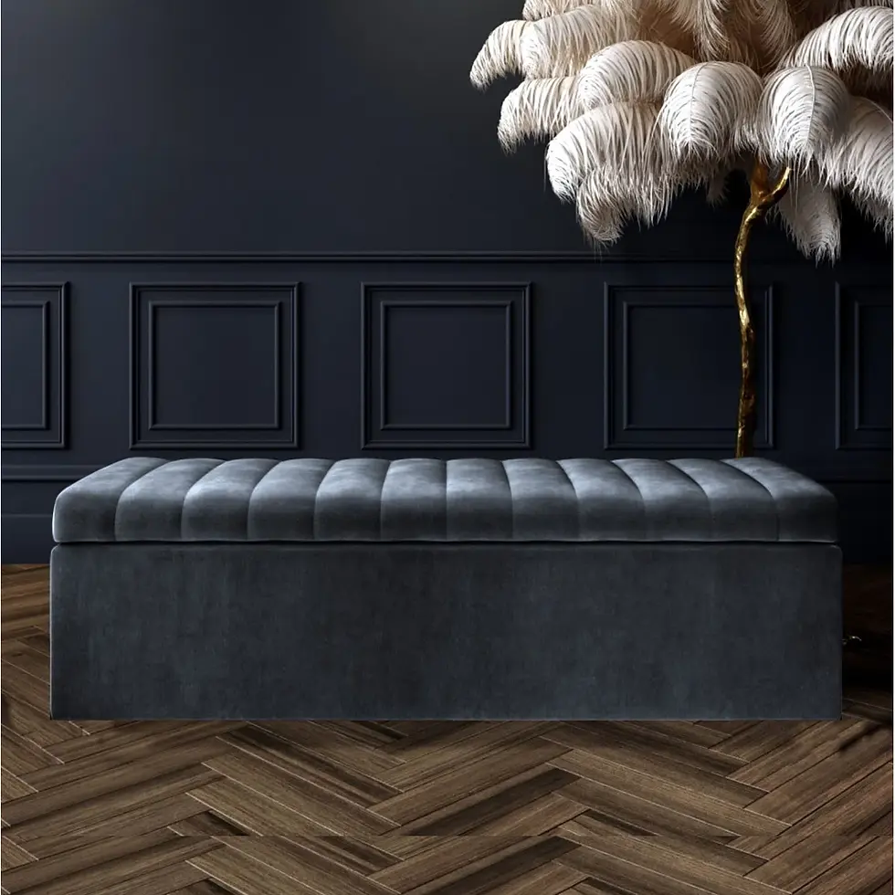 Thumbnail: Luxury velvet ottoman/storage box