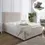 Thumbnail: OTTOMAN STORAGE PANEL PLUSH VELVET CREAM UPHOLSTERED BED FRAME