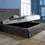 Thumbnail: Ambassador bed frame plush black velvet ottoman gas lift/mattress